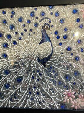 Elegant Diamond Art Peacock Wall Decor – Framed